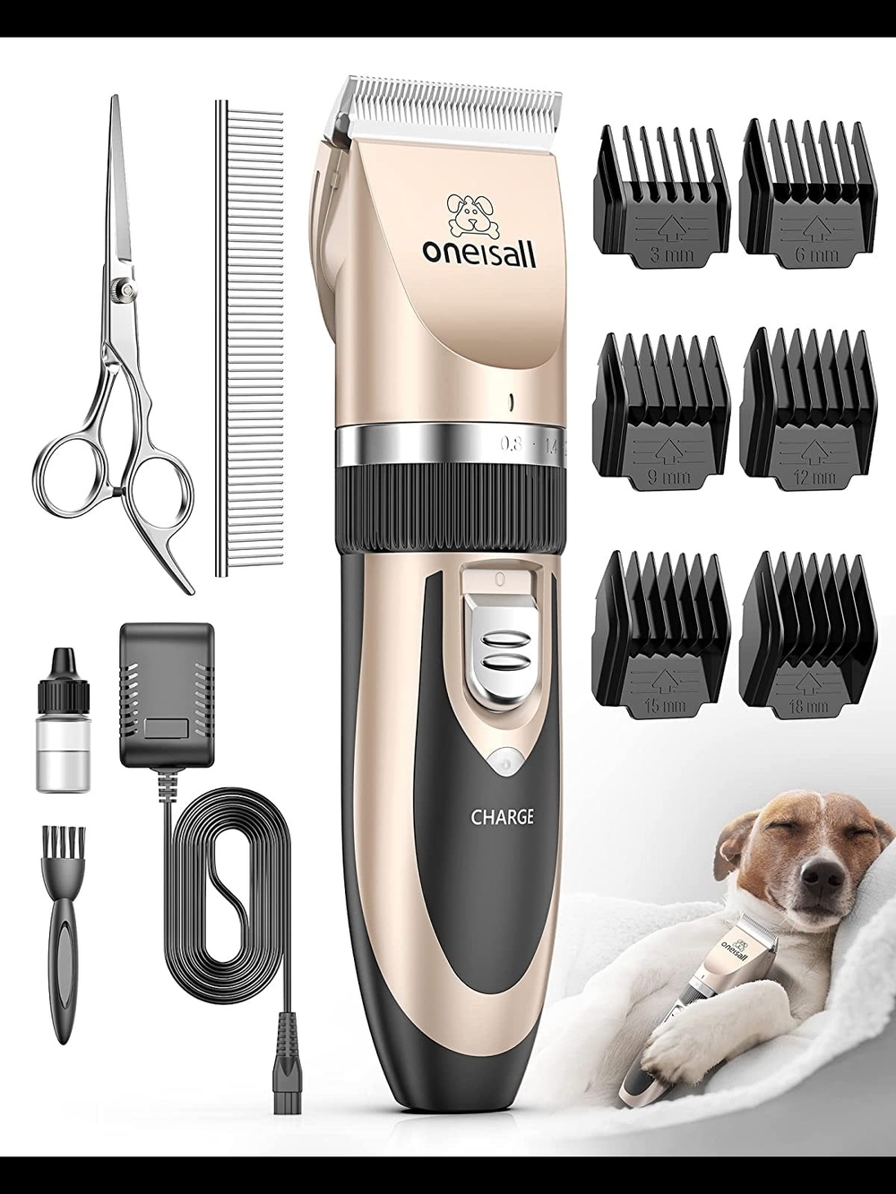 oneisall Dog Clippers Grooming Kit for Dogs Cats Pets